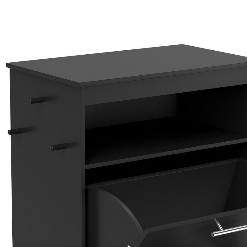 Black Elevated Pet Feeder Station with Storage Cabinet