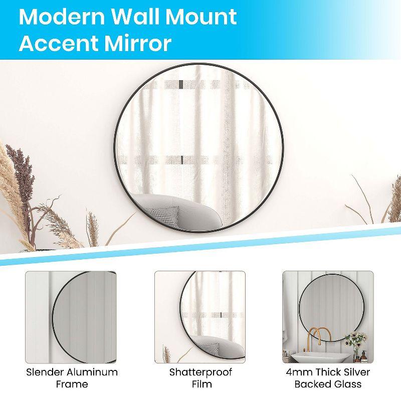 Flash Furniture Wall Mounted Mirror 36" Round Black (RHM003RD91MBBK)