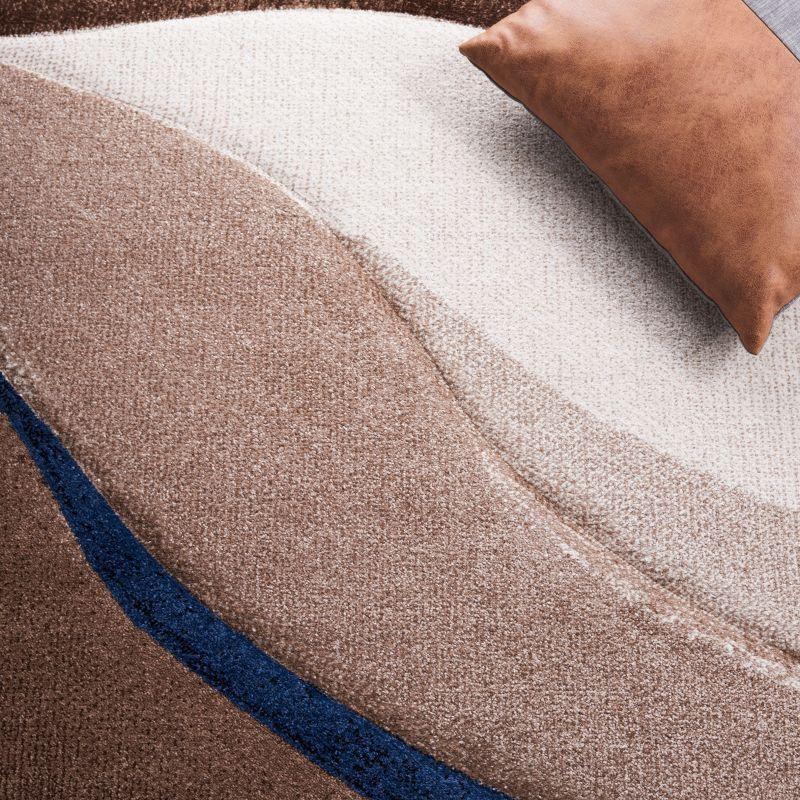 Hollywood HLW766 Machine Made Area Rug - 6'7"x9' - Beige/Blue - Safavieh