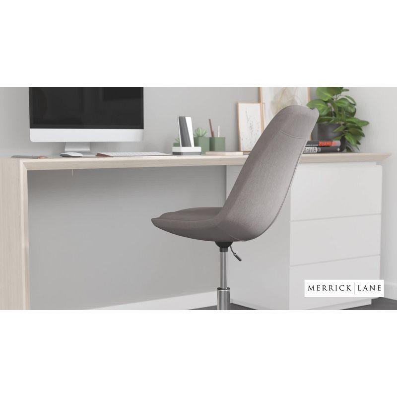 Black Fabric Mid-Back Swivel Office Chair with Chrome Base