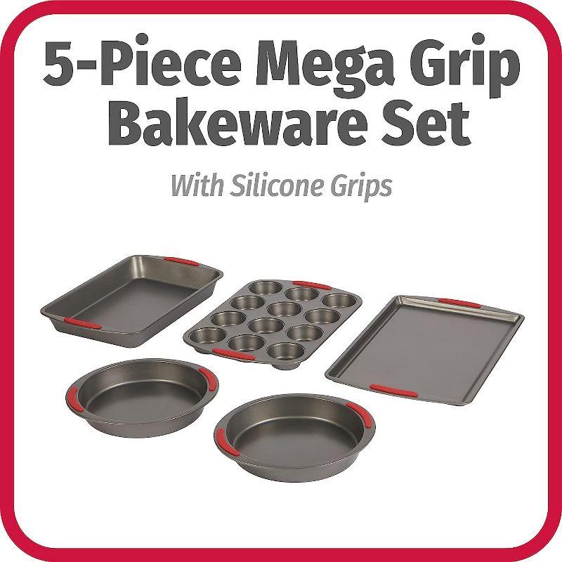 GoodCook Gray Nonstick Steel 5-Piece Bakeware Set with Silicone Grips