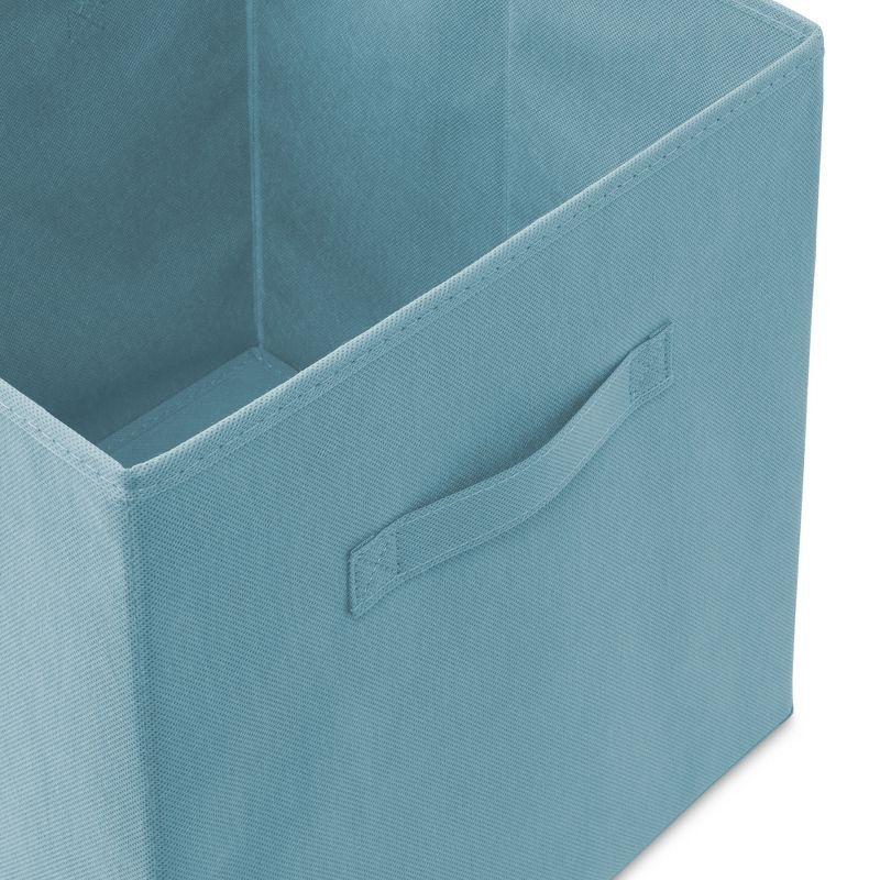 Casafield Set of 6 Collapsible Fabric Storage Cube Bins, Baby Blue - 13" Foldable Cloth Baskets for Shelves and Cubby Organizers