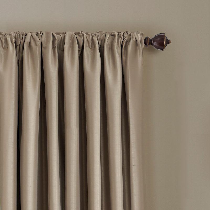 Taupe Polyester Room Darkening Waterfall Valance