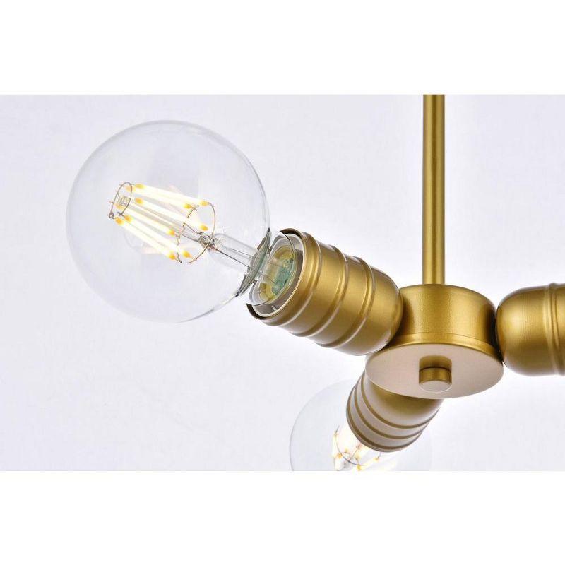 Elegant Lighting Reyes 3 lights brass pendant