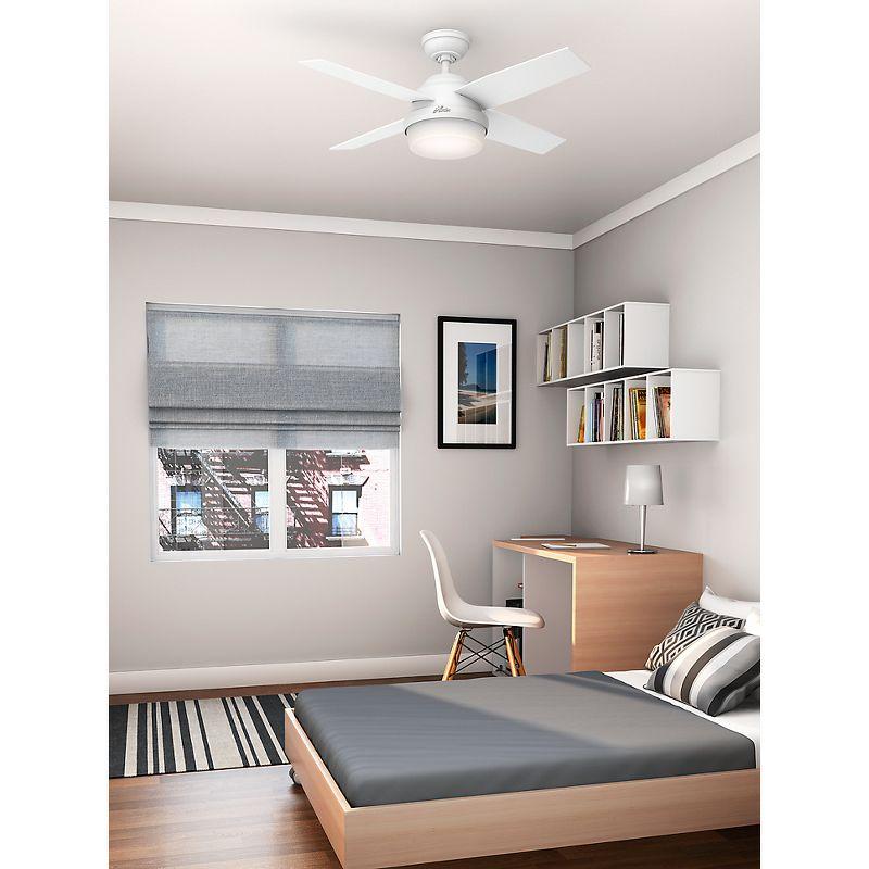 Dempsey 44" Fresh White LED Ceiling Fan with Remote and Reversible Blades