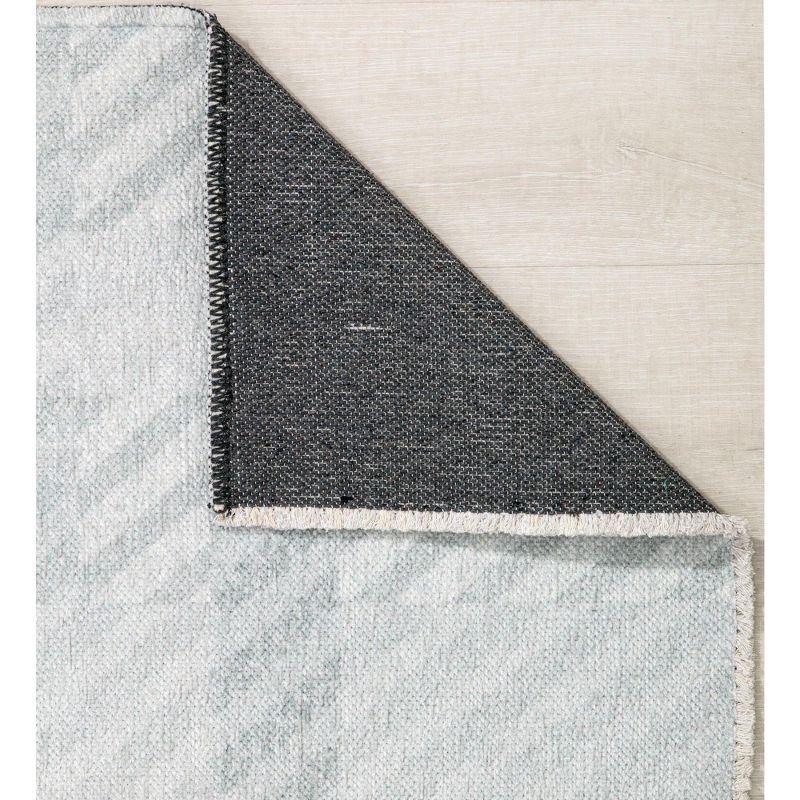 Modern Striped Synthetics 24" Gray Stain-Resistant Area Rug