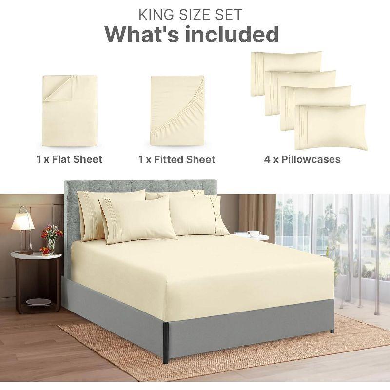 CGK Linens 6 Piece Extra Deep Pocket Ultra Soft & Cooling Sheet Set