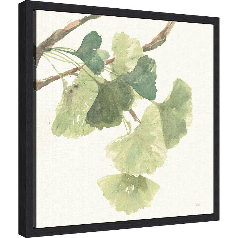 Amanti Art Gingko Leaves I Light by Chris Paschke Framed Canvas Wall Art