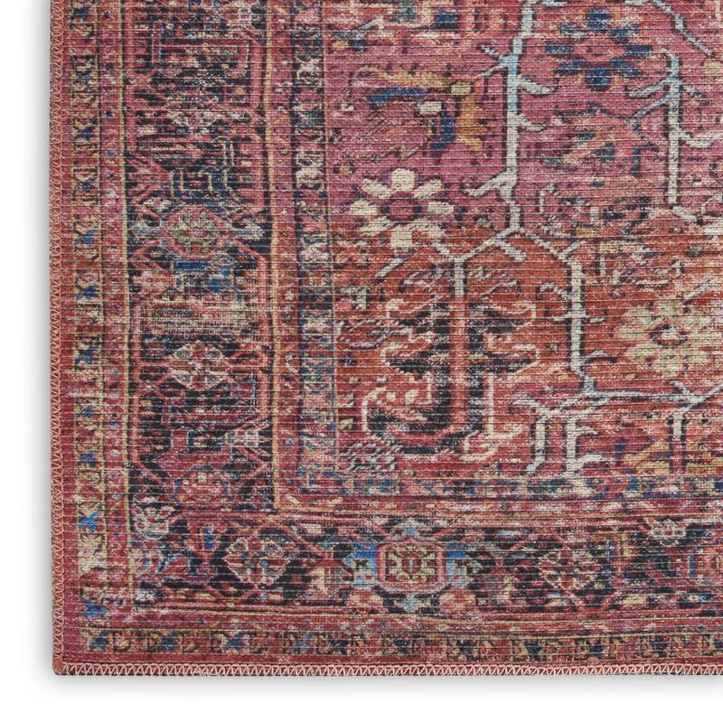Bungalow Rose Machine Washable Oriental Red Area Rug
