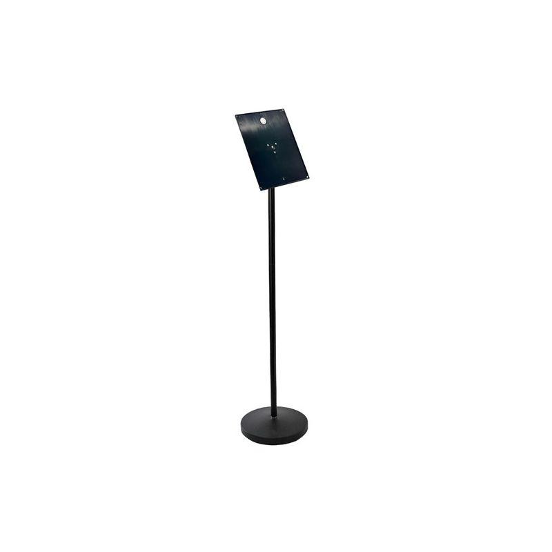 Azar Displays Black Pedestal Sign Holder for Floor 8.5" x 11" Swivel Frame for Portrait/Landscape on Straight Pole Stand