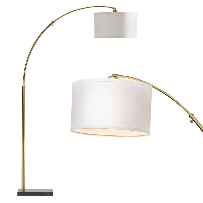 Logan 76 in. Modern Adjustable and Extendable LED Floor Lamp with Fabric Drum Shade