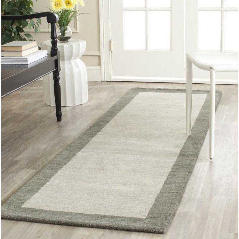 Himalaya Light Grey and Dark Grey Wool Runner Rug