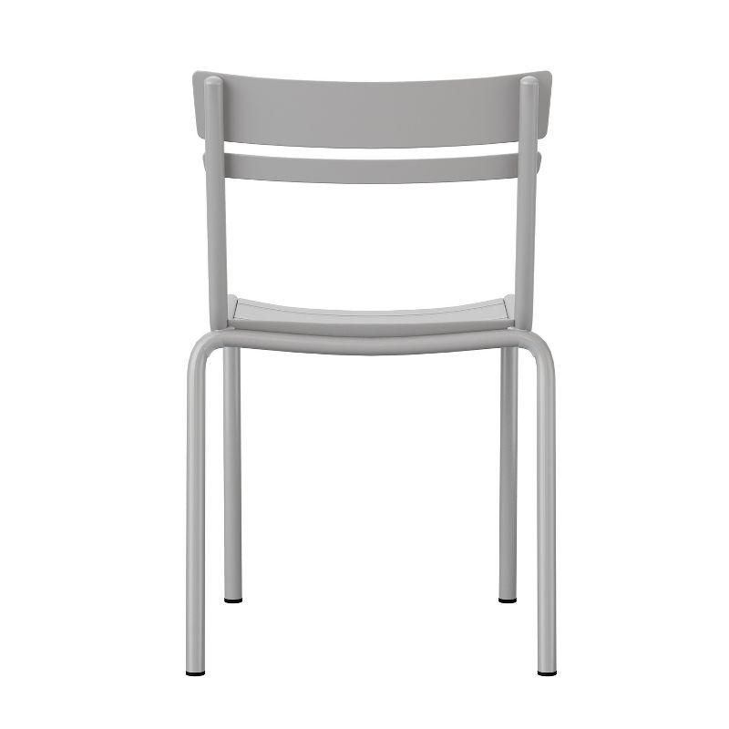 Flash Furniture Nash Commercial Grade Steel Stack Chair, Indoor-Outdoor Armless Chair with 2 Slat Back