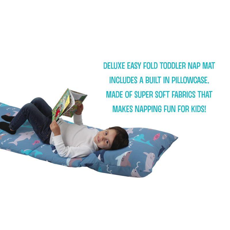 Everything Kids' Unicorn Deluxe Easy Fold Nap Mat: NoJo, Light Blue, Toddler & Preschool Sleep Mat, Machine Washable