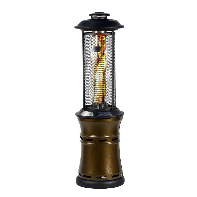 Heatmaxx 36000 BTU Gas Floor Standing Dancing Flame Outdoor Patio Portable Heater Bronze