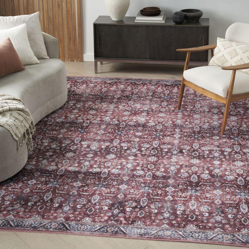 Nourison Washable Brilliance 7'10" x 9'10" Brick/Ivory Vintage Indoor Rug