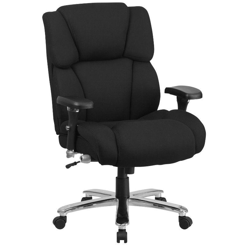 Executive High-Back Swivel Chair with Lumbar Support, Black and Gray