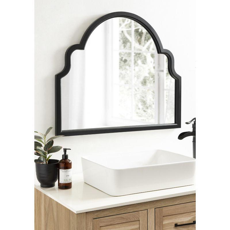 Kate and Laurel Hogan MDF Arch Mirror, 36x30, Black