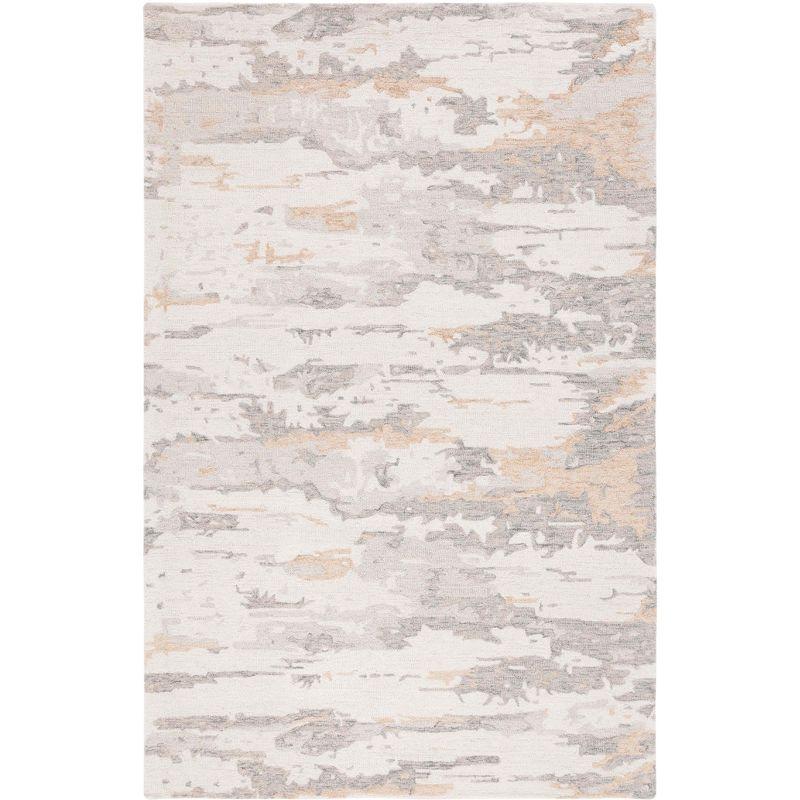 Abstract ABT465 Handmade Indoor Area Rug - Ivory/Grey - 5'x8' - Safavieh
