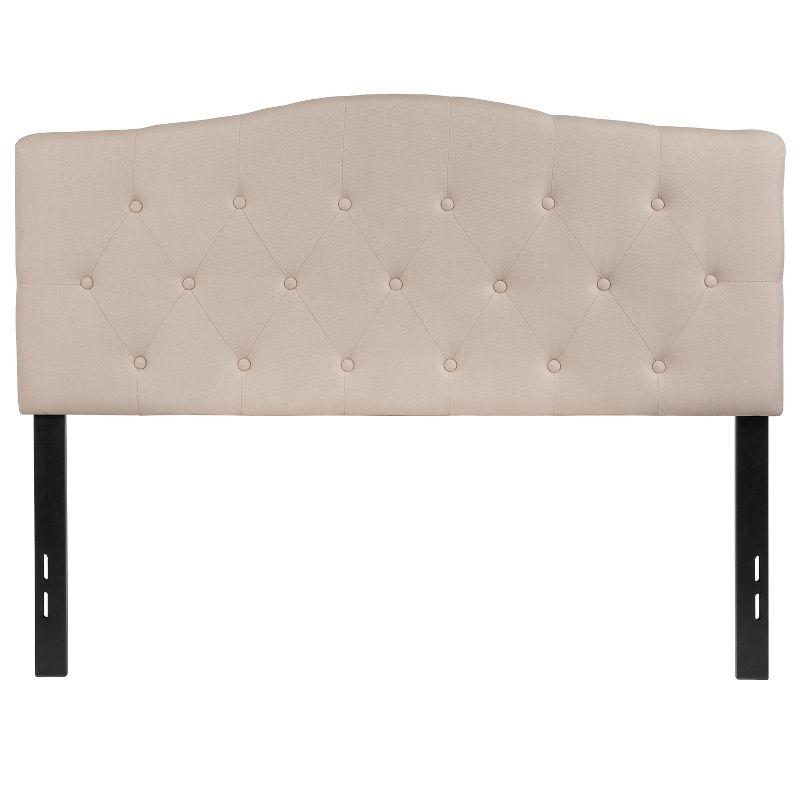 Flash Furniture Cambridge Tufted Upholstered Full Size Headboard in Beige Fabric
