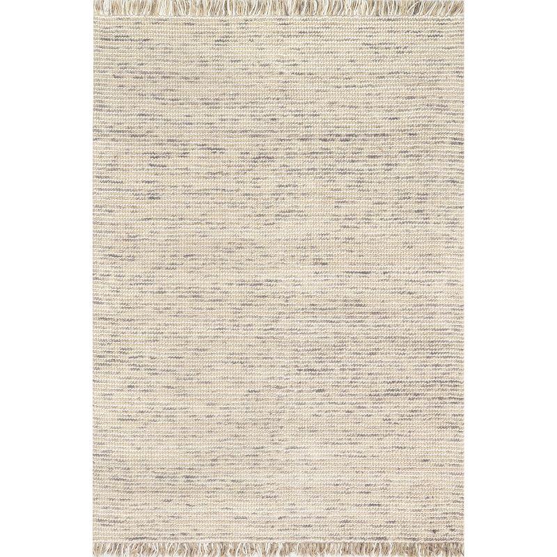 Nuloom Eileen Solid 5x8 Wool Indoor Area Rug for Living Room Bedroom Dining Room Kitchen, Beige