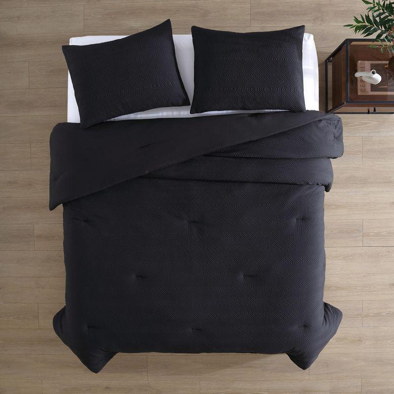 King Black Polyester Gathered Bedspread Cover Set