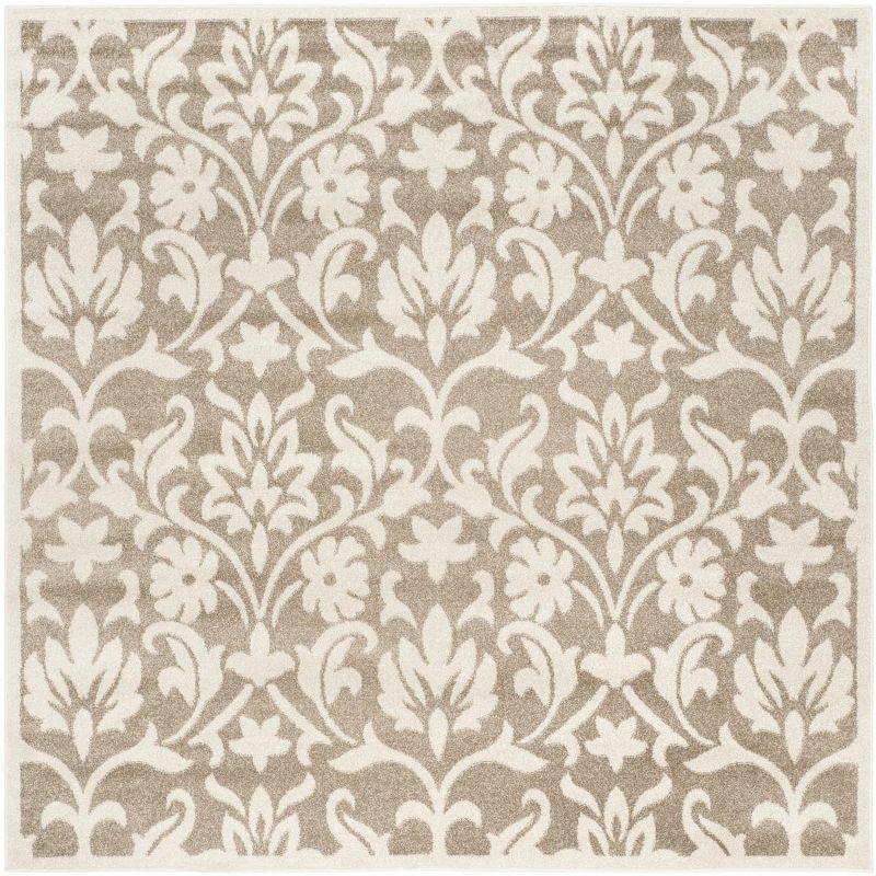 Amherst AMT424 Power Loomed Indoor Area Rug - Wheat/Beige - 5'x5' - Safavieh