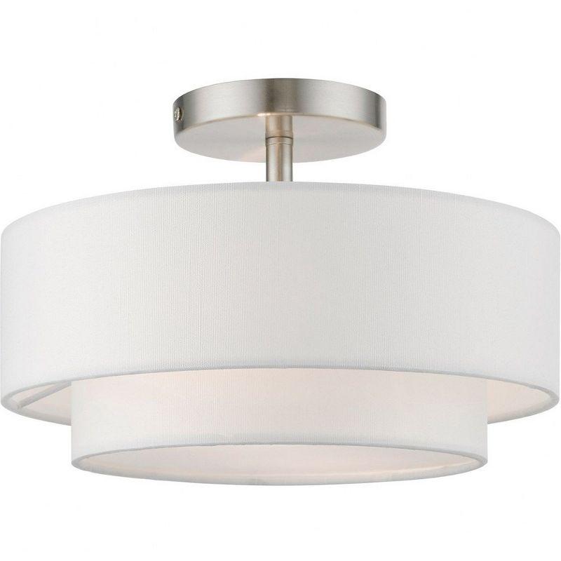 Livex Lighting Meridian 2 - Light Semi-Flush Mount in  Brushed Nickel