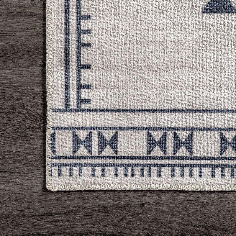 Cream Southwestern 16x10 Washable Synthetic Area Rug