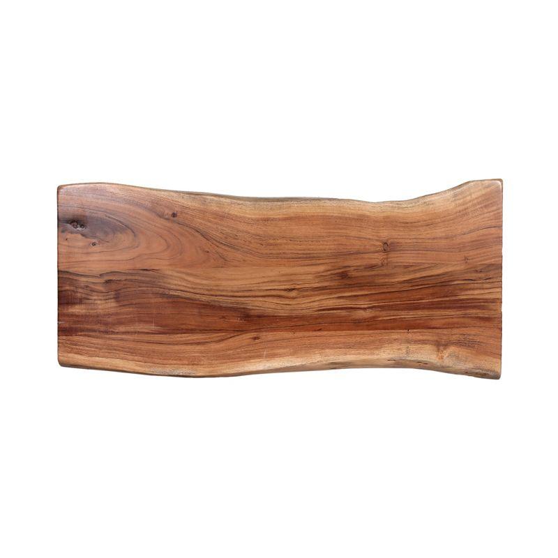 Alaterre Furniture Hairpin Natural Brown Live Edge Wood with Metal Bench