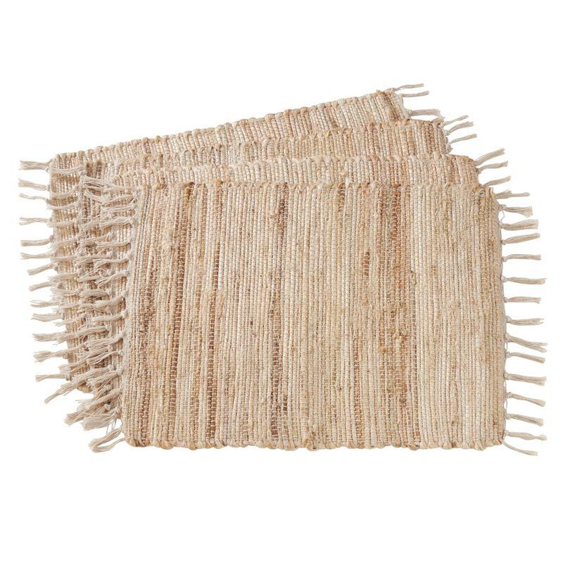 Natural Chindi Jute Embroidered Rectangle Placemat