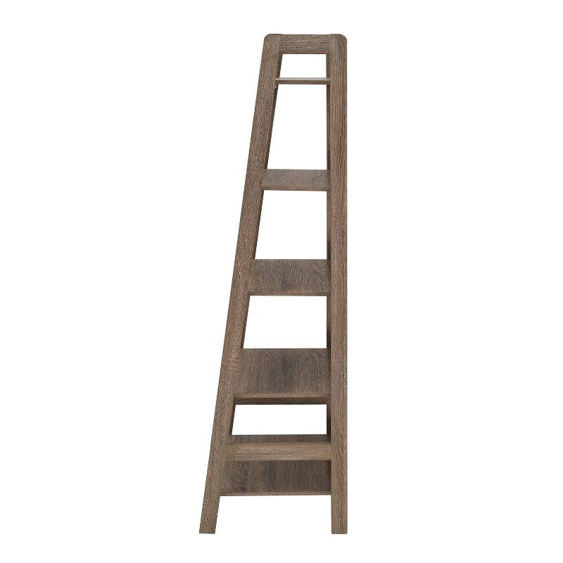 60.13" Tracey Modern Display and Storage Bookcase - Linon: Gray Ladder, 5 Fixed Shelves