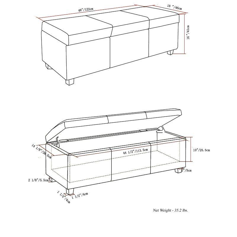 Simpli Home Avalon Storage Ottoman Bench,Assembled