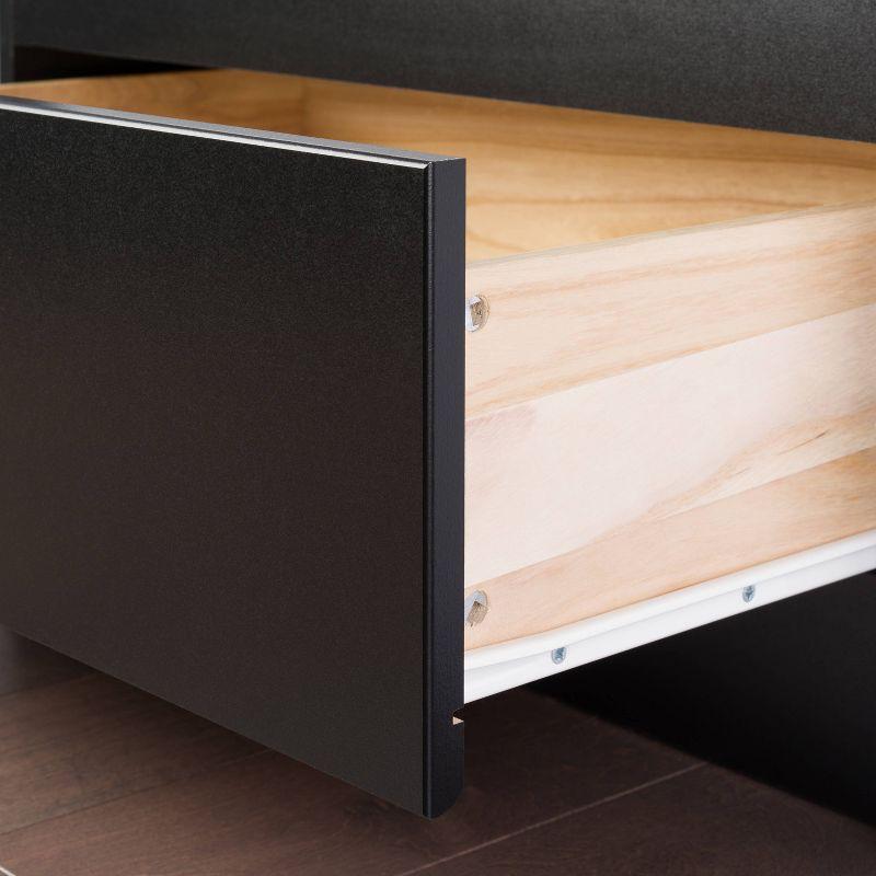 Prepac Twin Mate's Platform Storage Bed with 3 Drawers Black: Laminated, Transitional Style, No Box Spring Needed