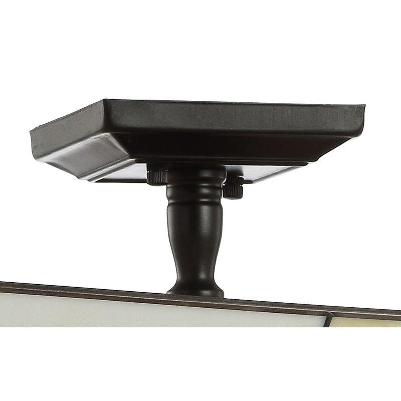 JONATHAN Y Juliana 15.7" Tiffany-Style Glass/Metal LED Semi-Flush Mount, White/Cream