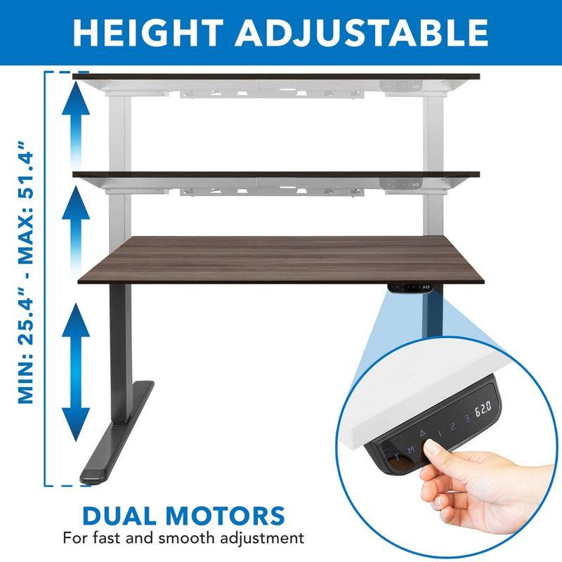 Mount-It! Dual Motor Electric Sit-Stand Desk with Tabletop - Black / Adrift