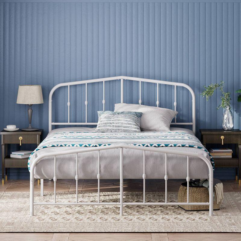 Twin Heidi Metal Platform Bed Frame White - Zinus: Elegant Steel Construction, No Box Spring Needed, 11" Storage Space