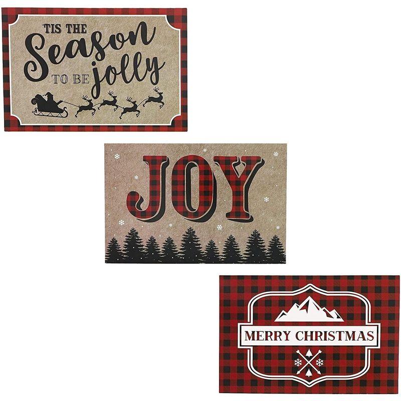 Sustainable Greetings 48 Pack Merry Christmas Cards with Envelopes 4x6 Inch, Festive Holiday Greeting Card for Xmas, 6 Red Plaid Designs