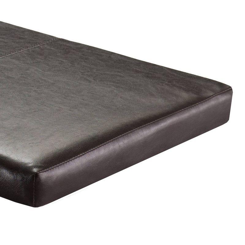 Benches Winsome Espresso Brown: Cushioned Faux Leather, No Assembly, PU Soft Seat