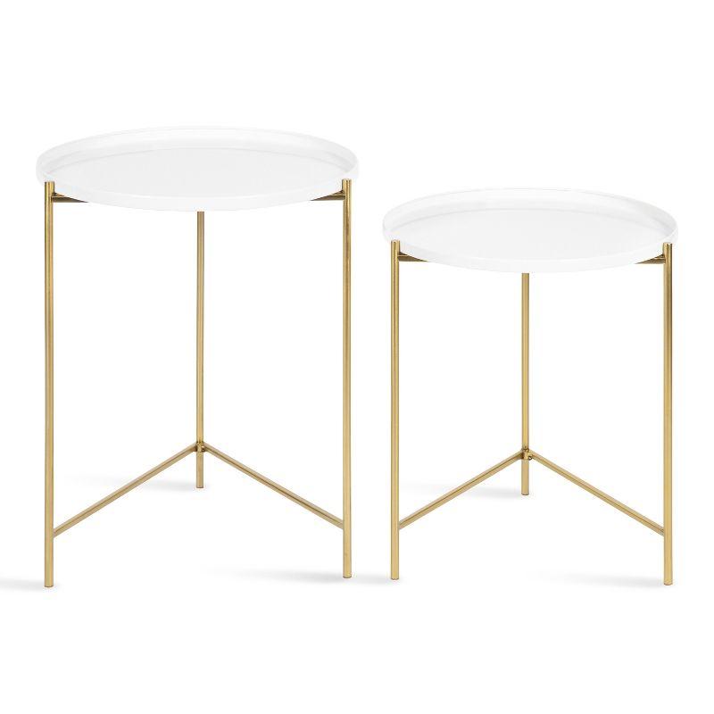 Kate and Laurel Ulani Round Metal Accent Table Set