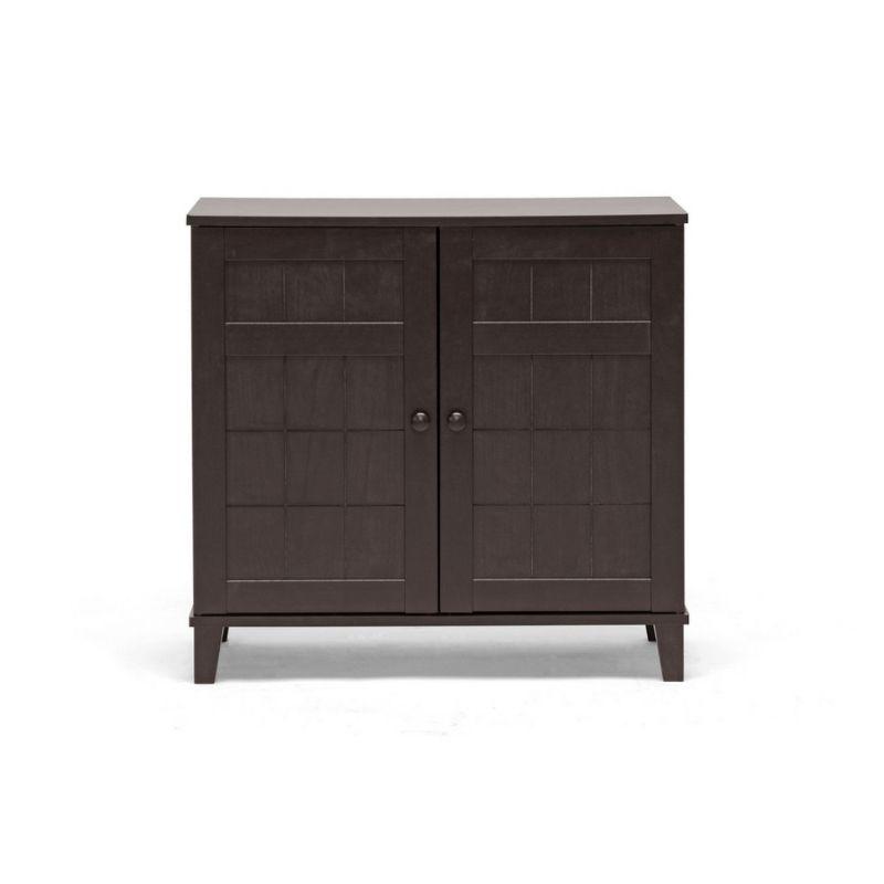 Glidden Wood Modern Shoe Cabinet (Short) Dark Brown - Baxton Studio