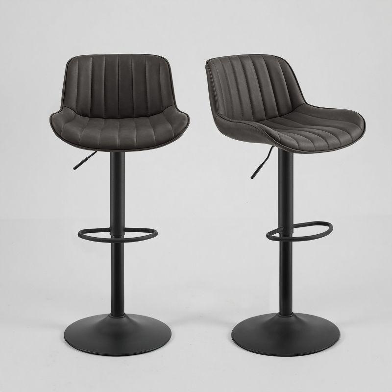 17 Stories Set of 2 Open Backrest Adjustable Swivel Barstools