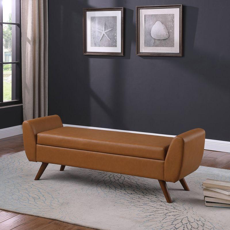 HomePop Modern Boucle Storage Bench with Wood Legs