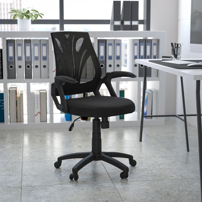 Flash Furniture Mid-Back Designer Mesh Swivel Task Office Chair with Open Arms