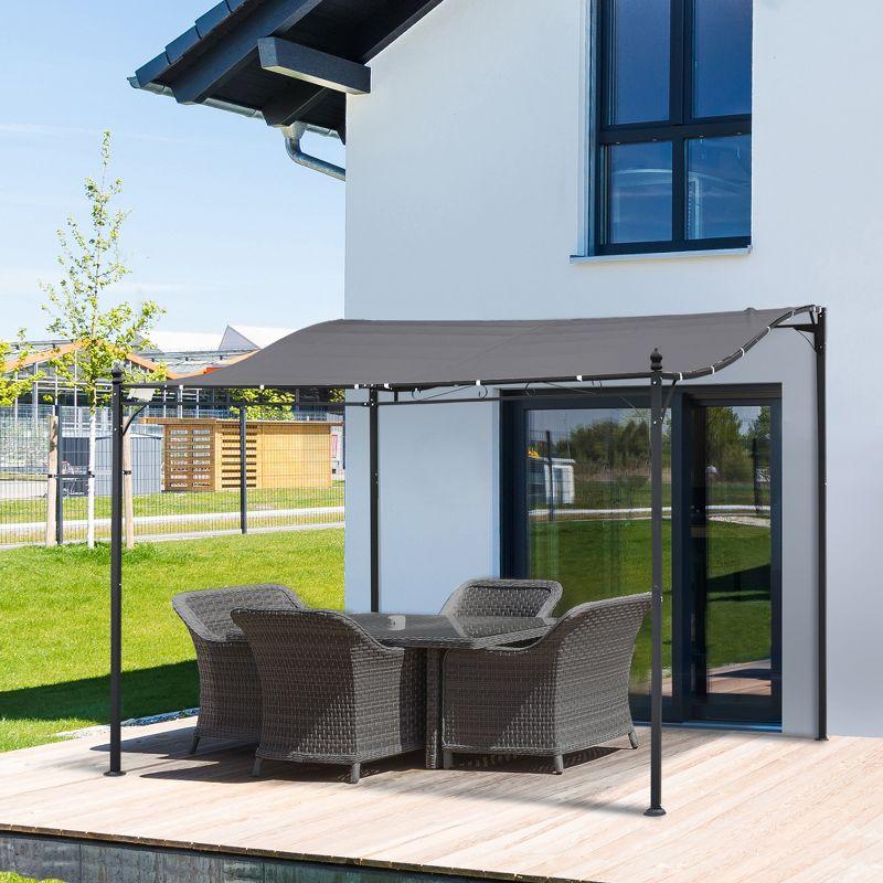 Outsunny Steel Outdoor Pergola Gazebo, Patio Canopy with Weather-Resistant Fabric and Drainage Holes