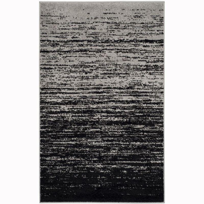 Adirondack ADR113 Machine Made Indoor Area Rug - Silver/Black - 4'x6' - Safavieh