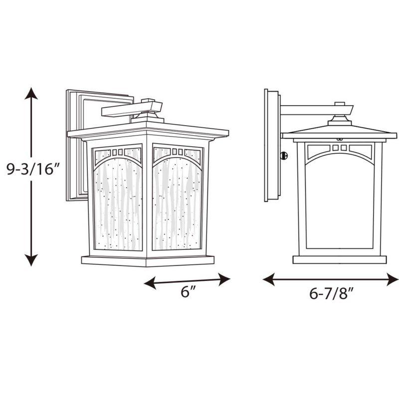 Progress Lighting Residence 1-Light Outdoor Wall Lantern, Antique Bronze, Umber Textured Art Glass Shade