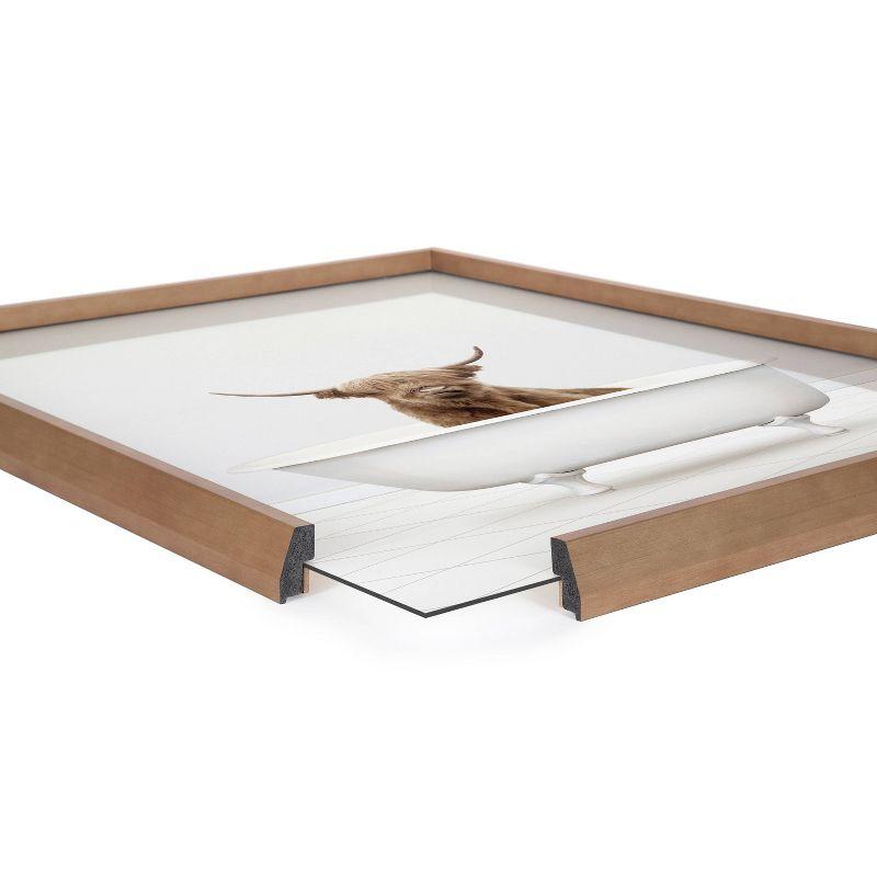 18" x 24" Blake Highland Cow Solo Bathtub Framed Printed Glass Gold - Kate & Laurel All Things Decor