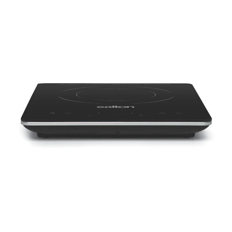 Salton Portable Induction Cooktop Cool Touch LED Display Cooker with 8 Temperature Settings for Precise Control, Energy Efficient Green Cooking with