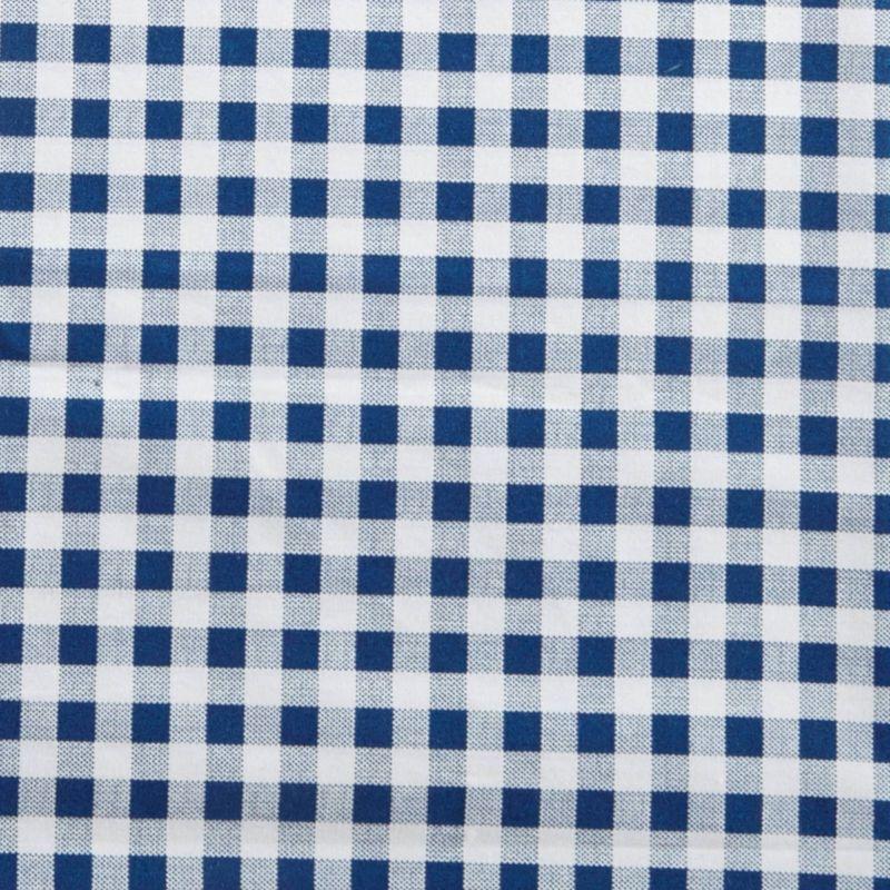Twin Printed Pattern Percale Cotton Sheet Set Navy Gingham - Poppy & Fritz